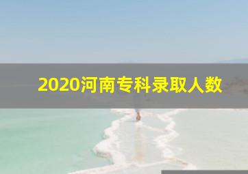 2020河南专科录取人数