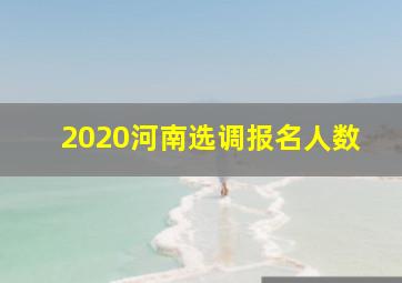 2020河南选调报名人数