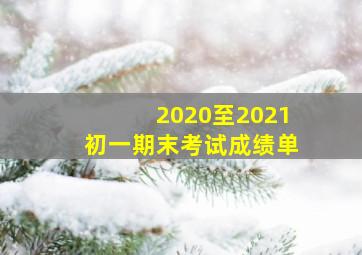 2020至2021初一期末考试成绩单