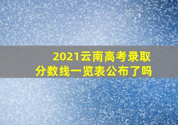 2021云南高考录取分数线一览表公布了吗