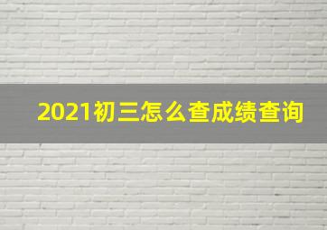 2021初三怎么查成绩查询