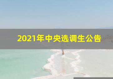 2021年中央选调生公告