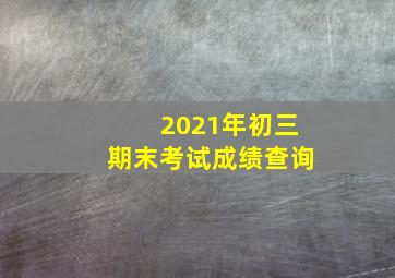 2021年初三期末考试成绩查询