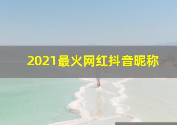 2021最火网红抖音昵称