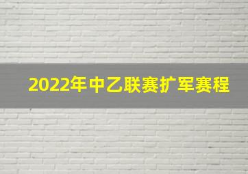 2022年中乙联赛扩军赛程