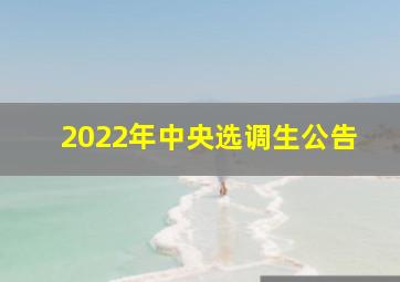 2022年中央选调生公告