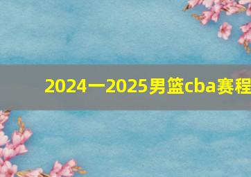 2024一2025男篮cba赛程