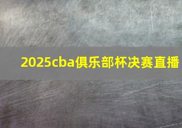 2025cba俱乐部杯决赛直播