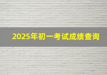 2025年初一考试成绩查询