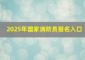 2025年国家消防员报名入口