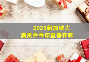 2025新加坡大满贯乒乓球直播在哪