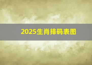 2025生肖排码表图