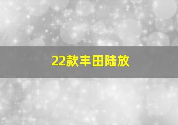 22款丰田陆放