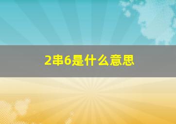 2串6是什么意思