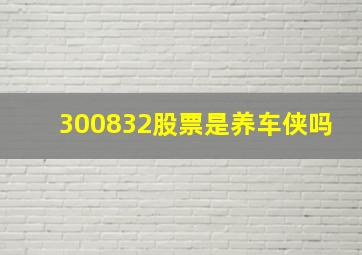 300832股票是养车侠吗