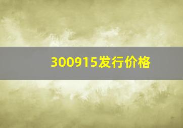 300915发行价格