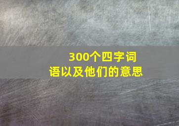 300个四字词语以及他们的意思