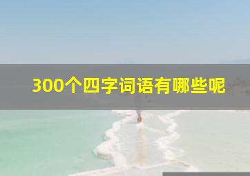 300个四字词语有哪些呢