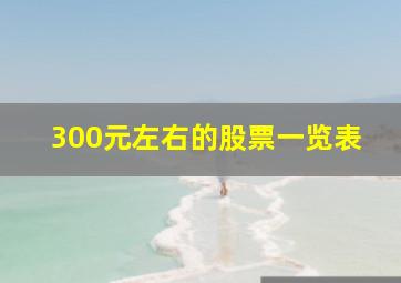 300元左右的股票一览表