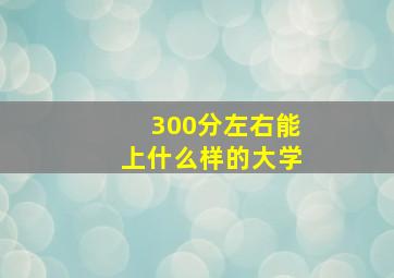 300分左右能上什么样的大学