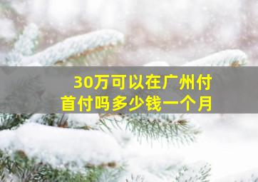 30万可以在广州付首付吗多少钱一个月