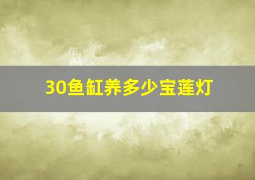 30鱼缸养多少宝莲灯