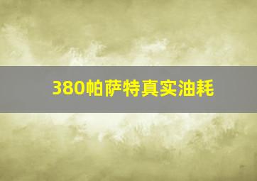 380帕萨特真实油耗