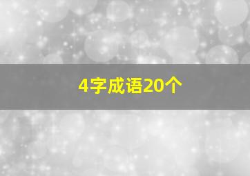 4字成语20个