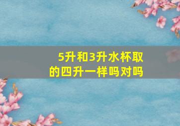 5升和3升水杯取的四升一样吗对吗