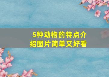 5种动物的特点介绍图片简单又好看