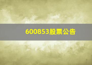 600853股票公告