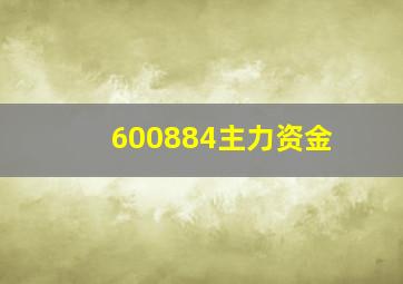 600884主力资金