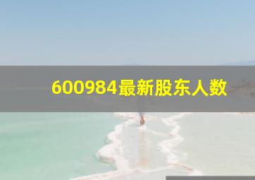 600984最新股东人数