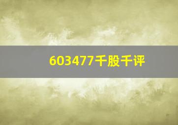 603477千股千评