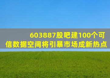 603887股吧建100个可信数据空间将引暴市场成新热点