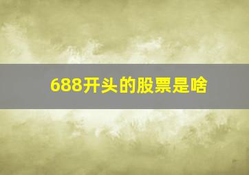 688开头的股票是啥