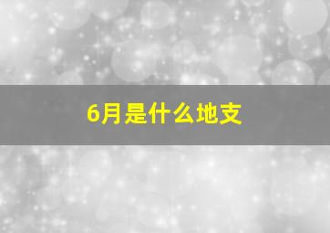 6月是什么地支