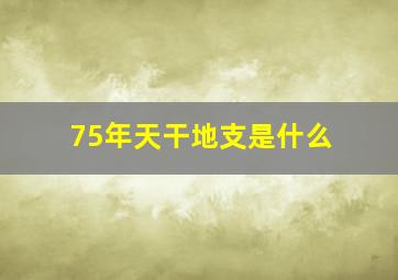 75年天干地支是什么