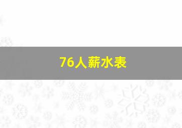 76人薪水表