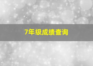 7年级成绩查询