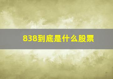 838到底是什么股票