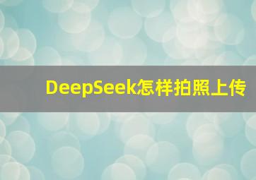 DeepSeek怎样拍照上传