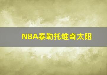 NBA泰勒托维奇太阳