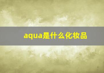 aqua是什么化妆品