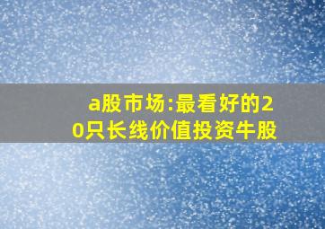 a股市场:最看好的20只长线价值投资牛股