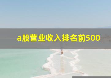 a股营业收入排名前500