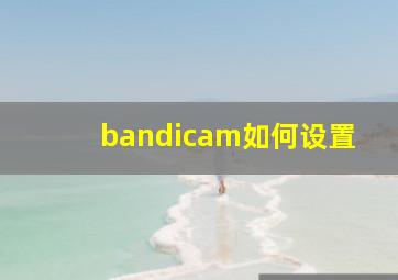 bandicam如何设置