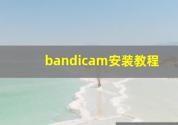 bandicam安装教程