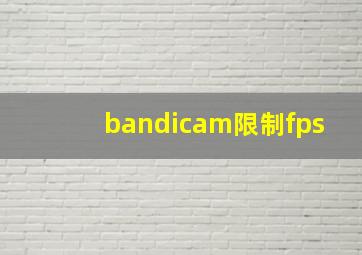 bandicam限制fps