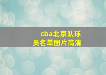 cba北京队球员名单图片高清